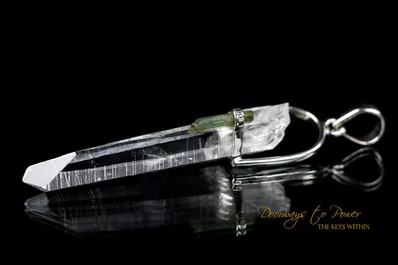 Lemurian Laser Quartz Tourmaline Crystal Pendant