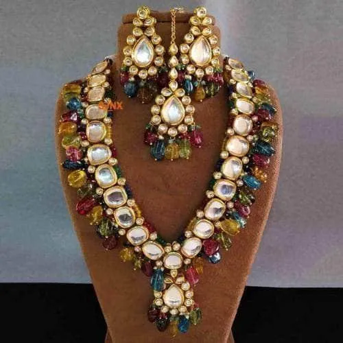 Long Big Kundan Necklace Set