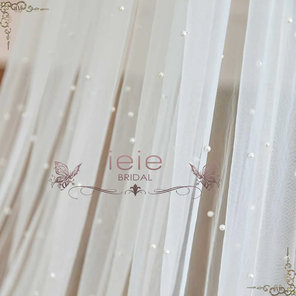 Long Cathedral Wedding Veil with Pearls VG3049