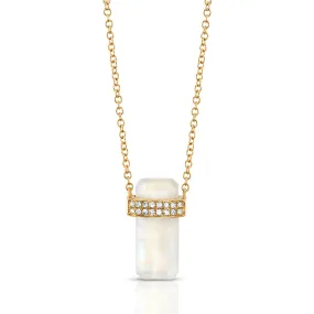 LONG ODYSSEY DIAMOND & MOONSTONE NECKLACE, 14kt Gold