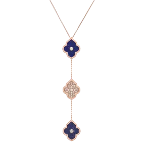 LUCE COLOUR - NECKLACE ROSE GOLD PAVE LAPIS LAZULI & 2 DIAMONDS M