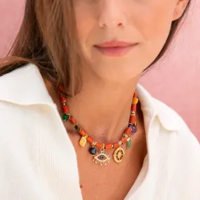 Lucilla Orange Short Necklace