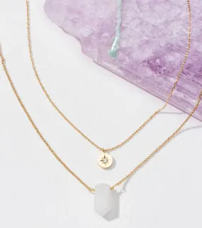 Luna Norte North Star Necklace Set- Moonstone