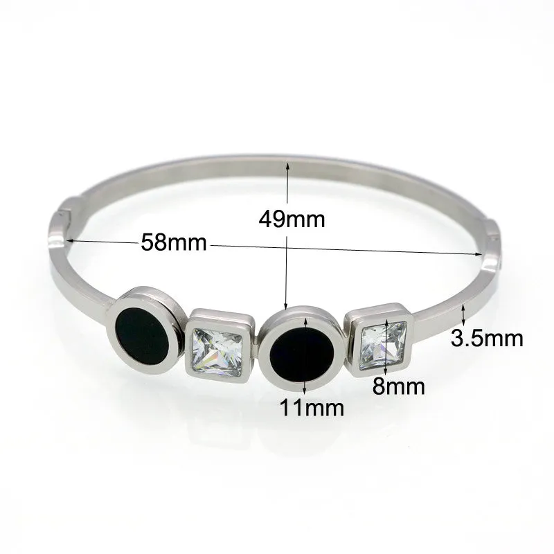 Luxury Jewelry Zircon Love Bracelets For Women 316L Stainless Steel Gold Plated Crystal Brand Lover Charm Bracelets & Bangles