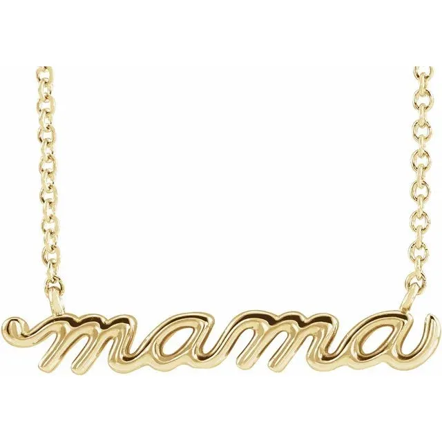 'Mama' Script Necklace