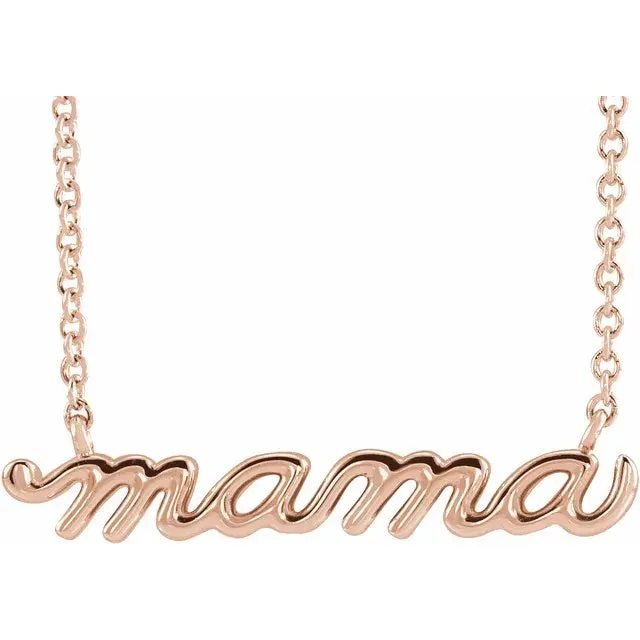 'Mama' Script Necklace