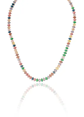 Marquise Multicolored CZ Tennis Choker (H107)(I234)