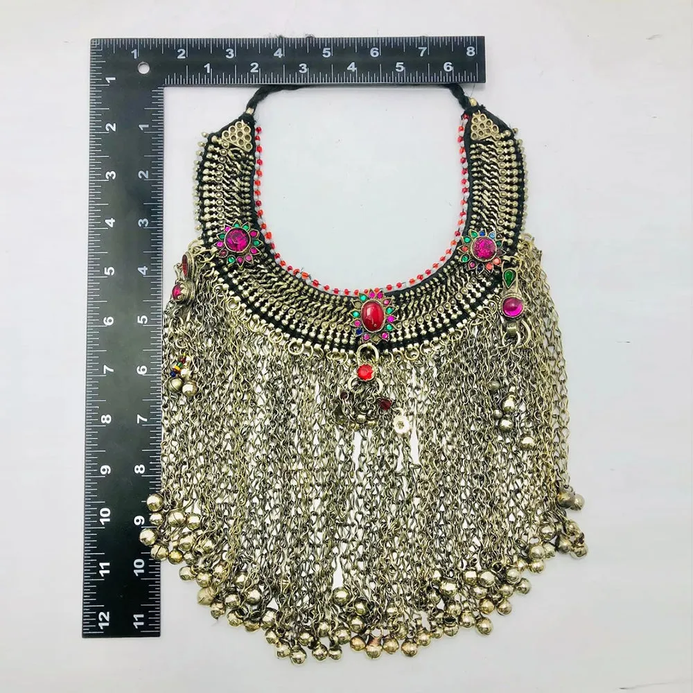 Massive Gypsy Silver Kuchi Dangling Bells Choker