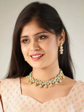 Meenakari Necklace Set Light Blue