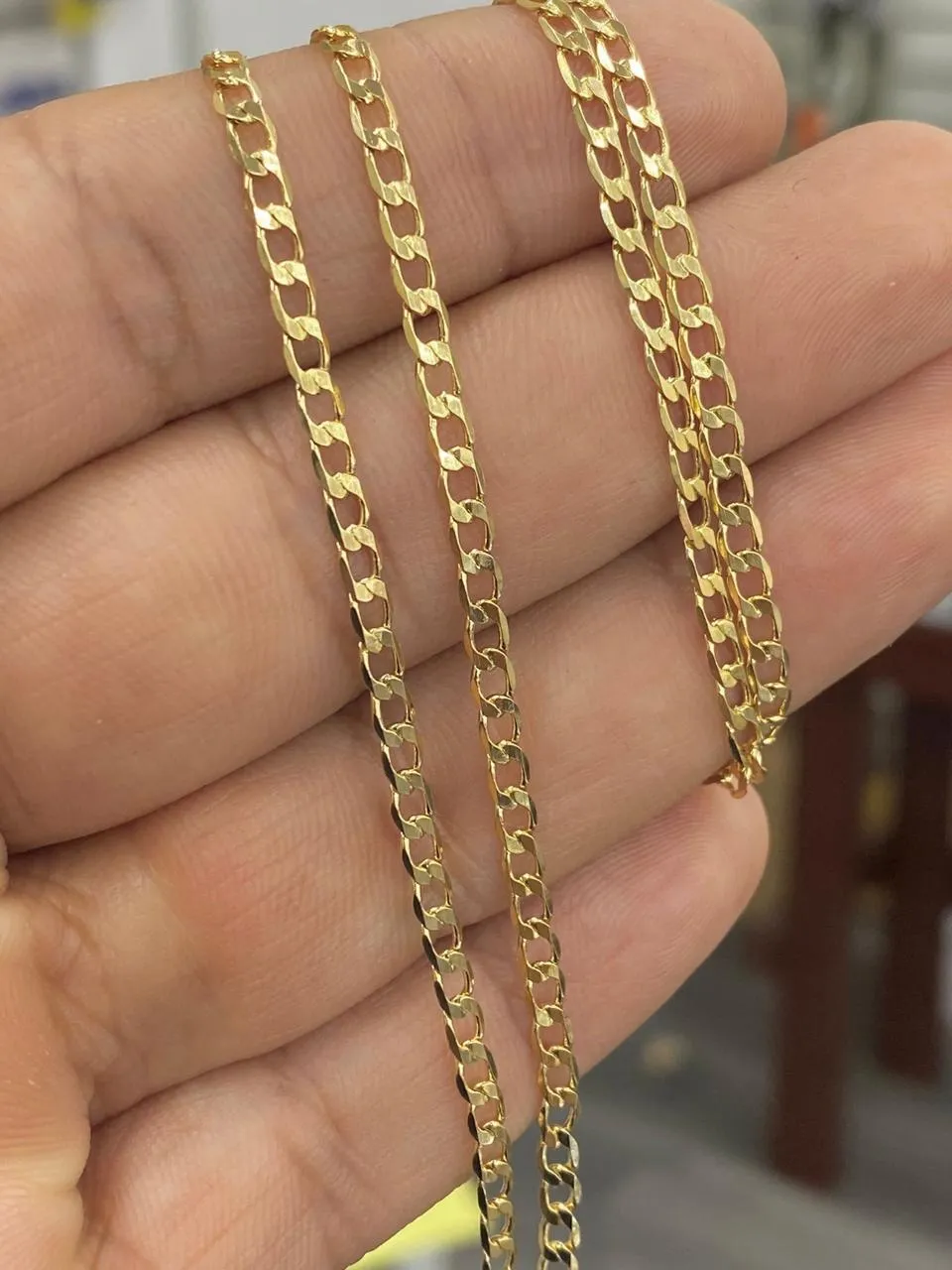 Miami Curb Necklace For Womens Mens Chains 14K Gold Filled Fashion Cadena 24" Stylish