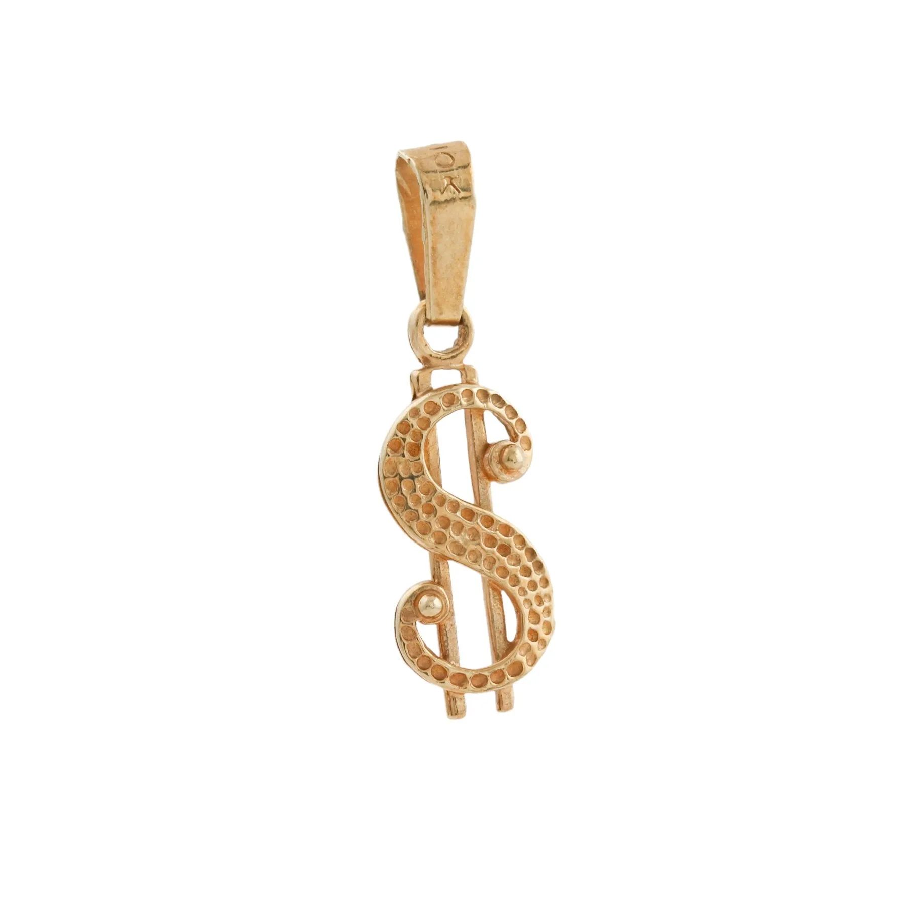 Micro 10k Gold x Dollar Sign Charm Pendant