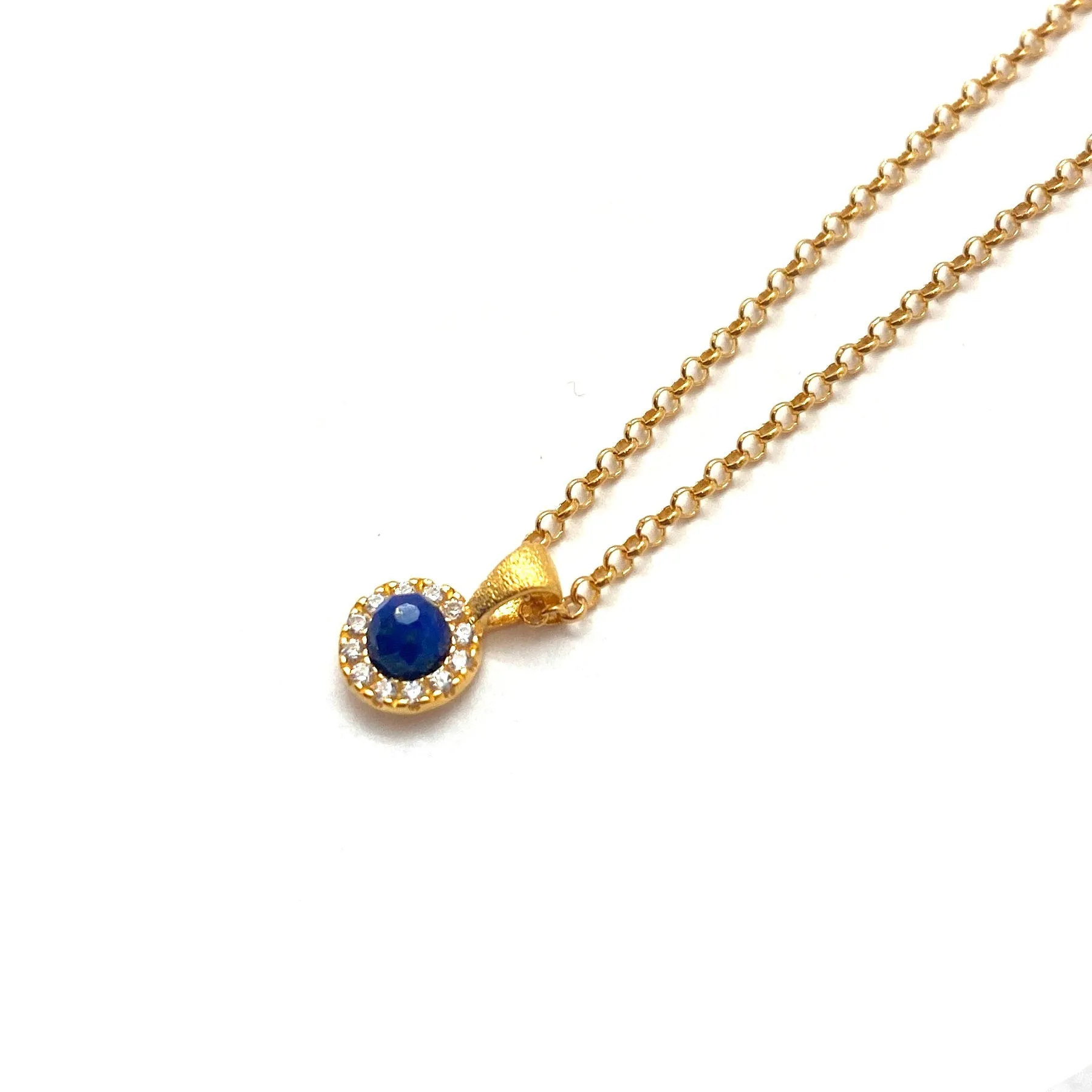 Mini CZ and Lapis Necklace