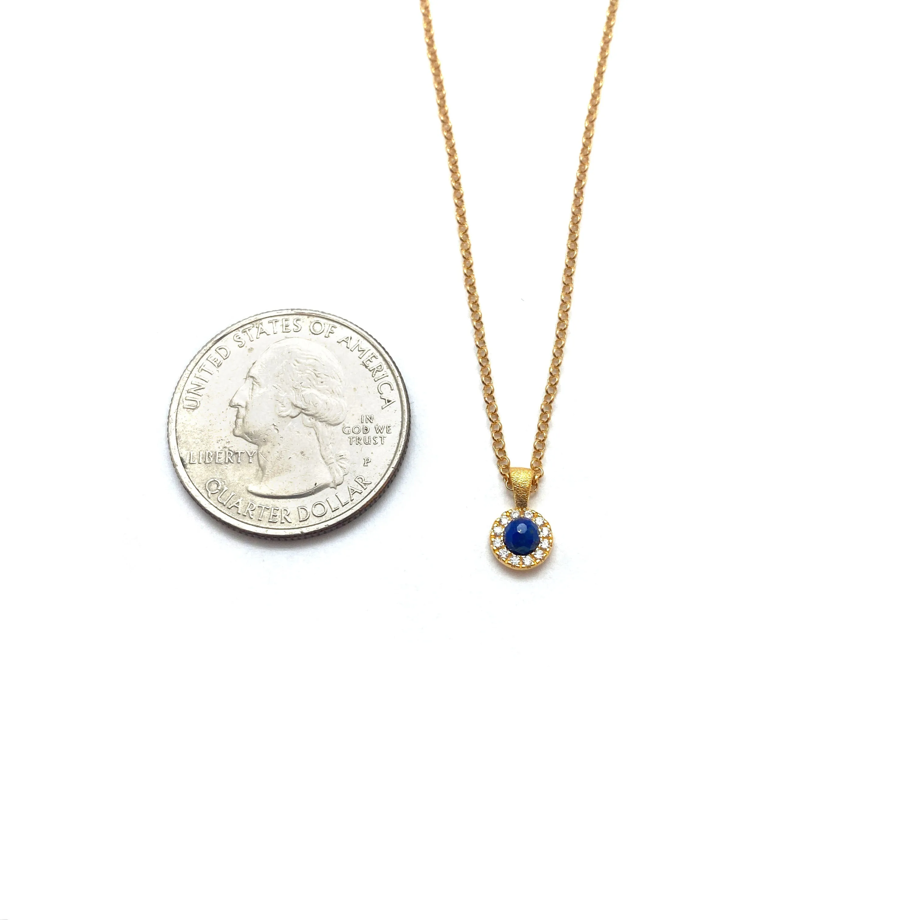 Mini CZ and Lapis Necklace