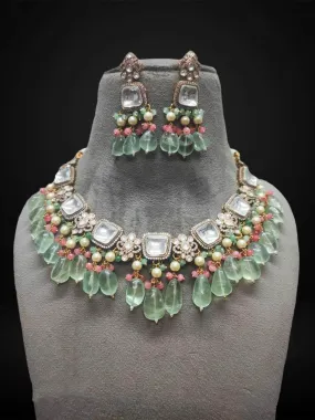 Mint Green Ethnic Choker Necklace Set