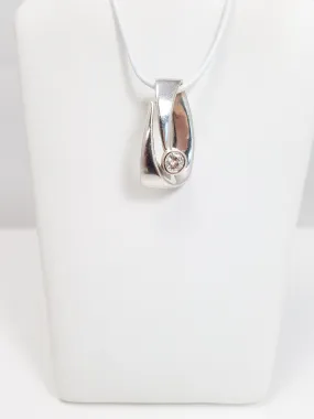 Modern Natural Diamond 14k White Gold Pendant