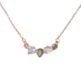 Moonstone Labradorite Diamond Necklace