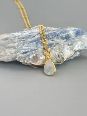 Moonstone Necklace 14k Gold Fill Dainty Gemstone Pendant Necklace