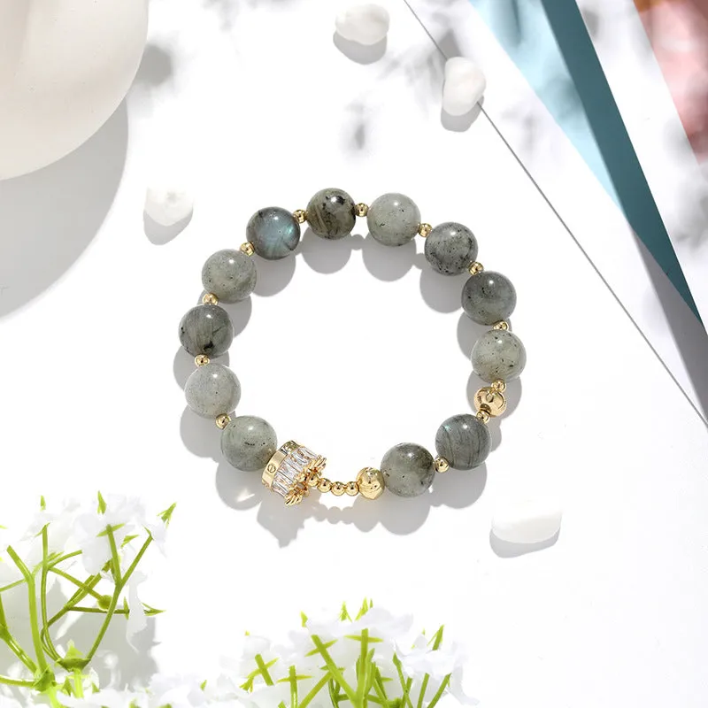 Moonstone Small Waist Transfer Bead Bracelet Women Design Small Light Luxury