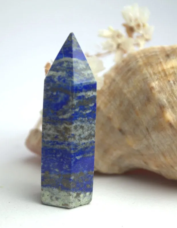 Natural Lapis Lazuli point tower obelisk Polished lapis gemstone point Meditation carved crystal point Yoga anti-stress healing gift for him