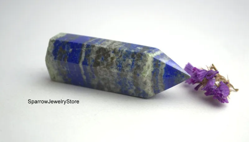 Natural Lapis Lazuli point tower obelisk Polished lapis gemstone point Meditation carved crystal point Yoga anti-stress healing gift for him