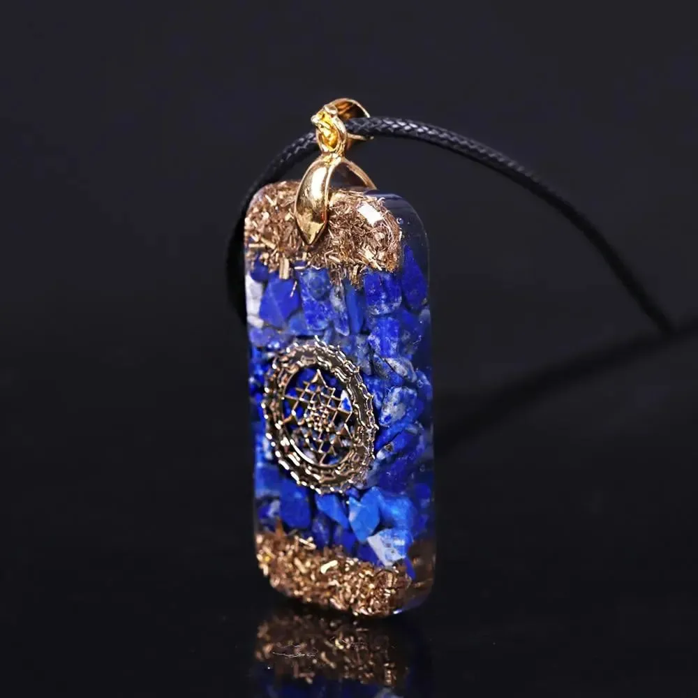 Natural Lapis Lazuli Reiki Orgonite Necklace