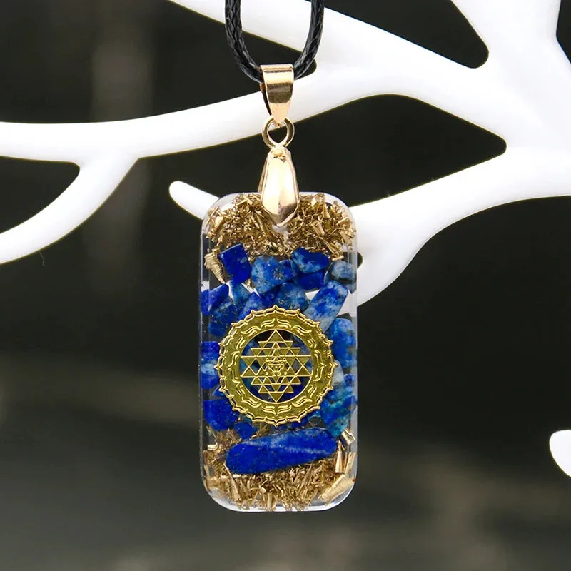 Natural Lapis Lazuli Reiki Orgonite Necklace