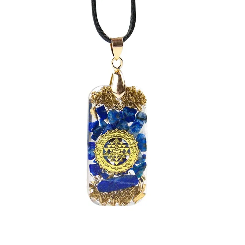 Natural Lapis Lazuli Reiki Orgonite Necklace