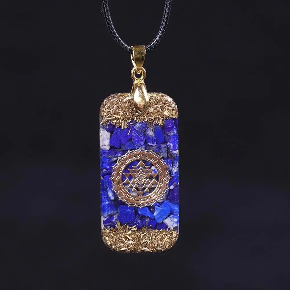 Natural Lapis Lazuli Reiki Orgonite Necklace