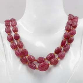 Natural Ruby Necklace Genuine Ruby Beaded Gemstone Necklace Indian Necklace Real Ruby Sarafa Gemstone Necklace SKU 6142823