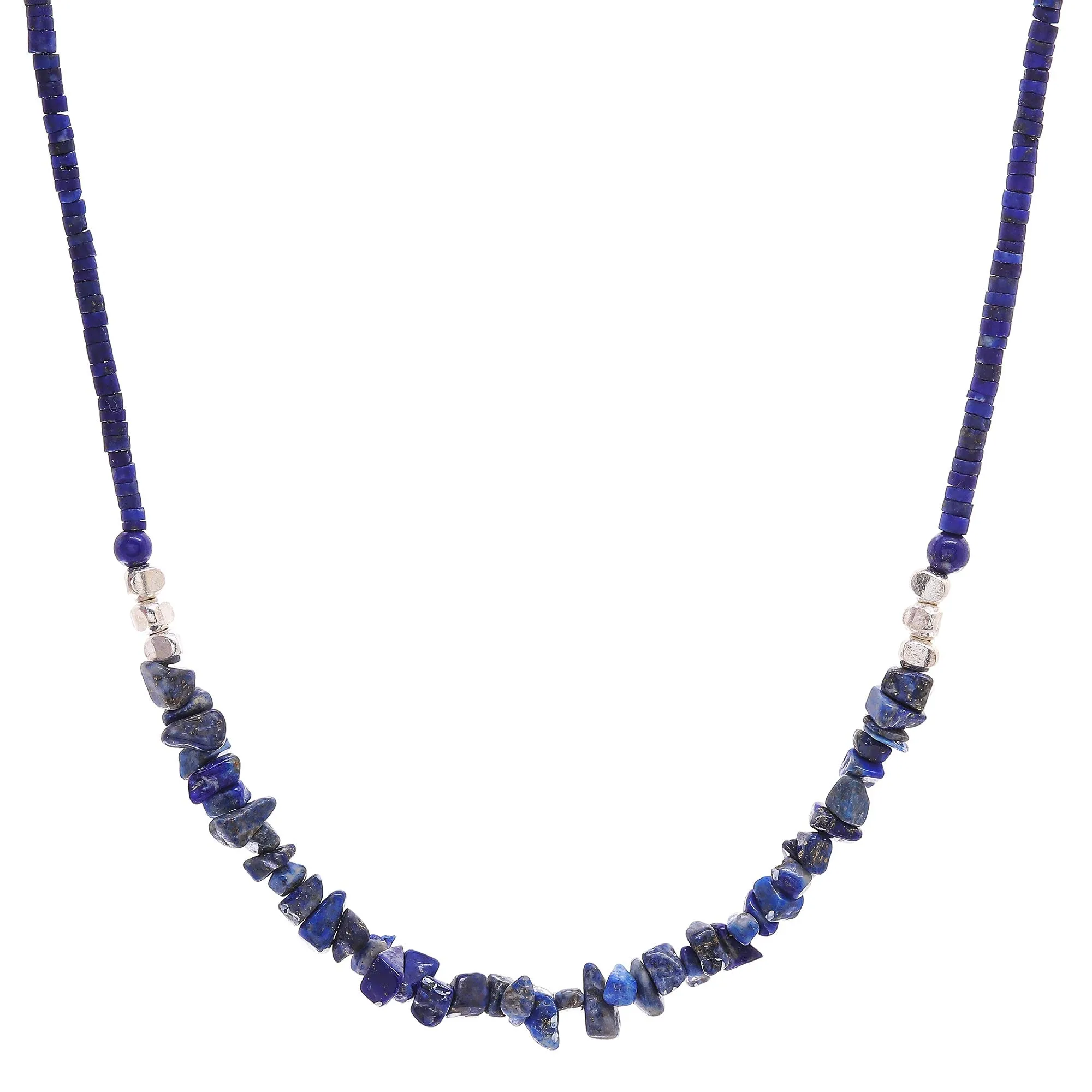 Nature's Finest Hour Lapis Lazuli and Karen Silver Beaded Necklace