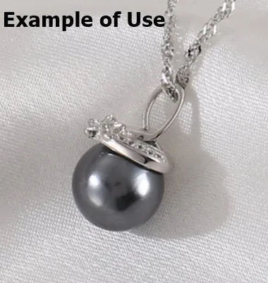 Necklace Pendant Blank Setting Flower Charm 18mm Sterling Silver White Gold Fine 925 For One Pearl Prong DIY Jewelry Finding Wholesale 1pc