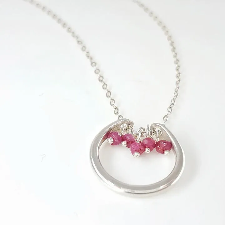 Necklace - Serena Ruby Sterling Silver by Foamy Wader