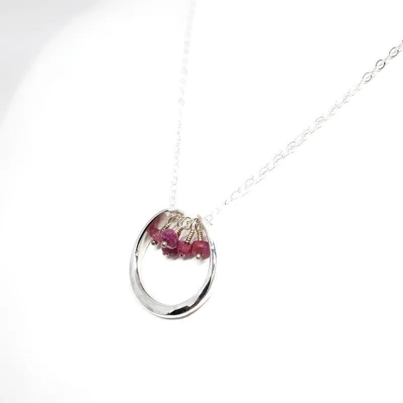 Necklace - Serena Ruby Sterling Silver by Foamy Wader