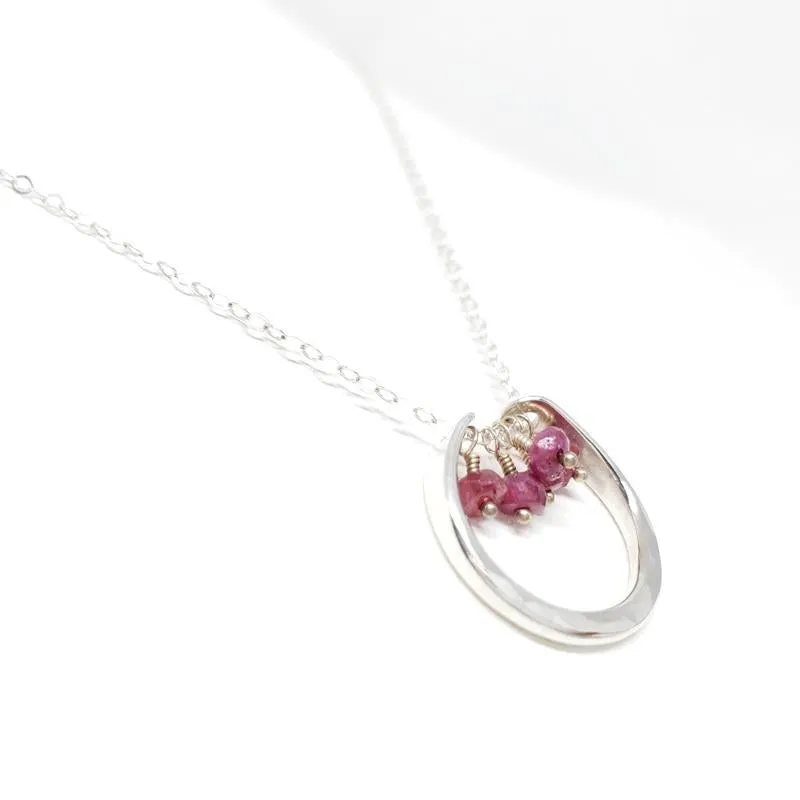 Necklace - Serena Ruby Sterling Silver by Foamy Wader