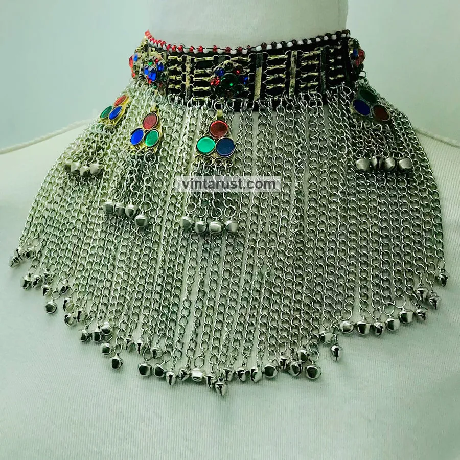 Nomadic Collar Choker Necklace With Dangling Bells