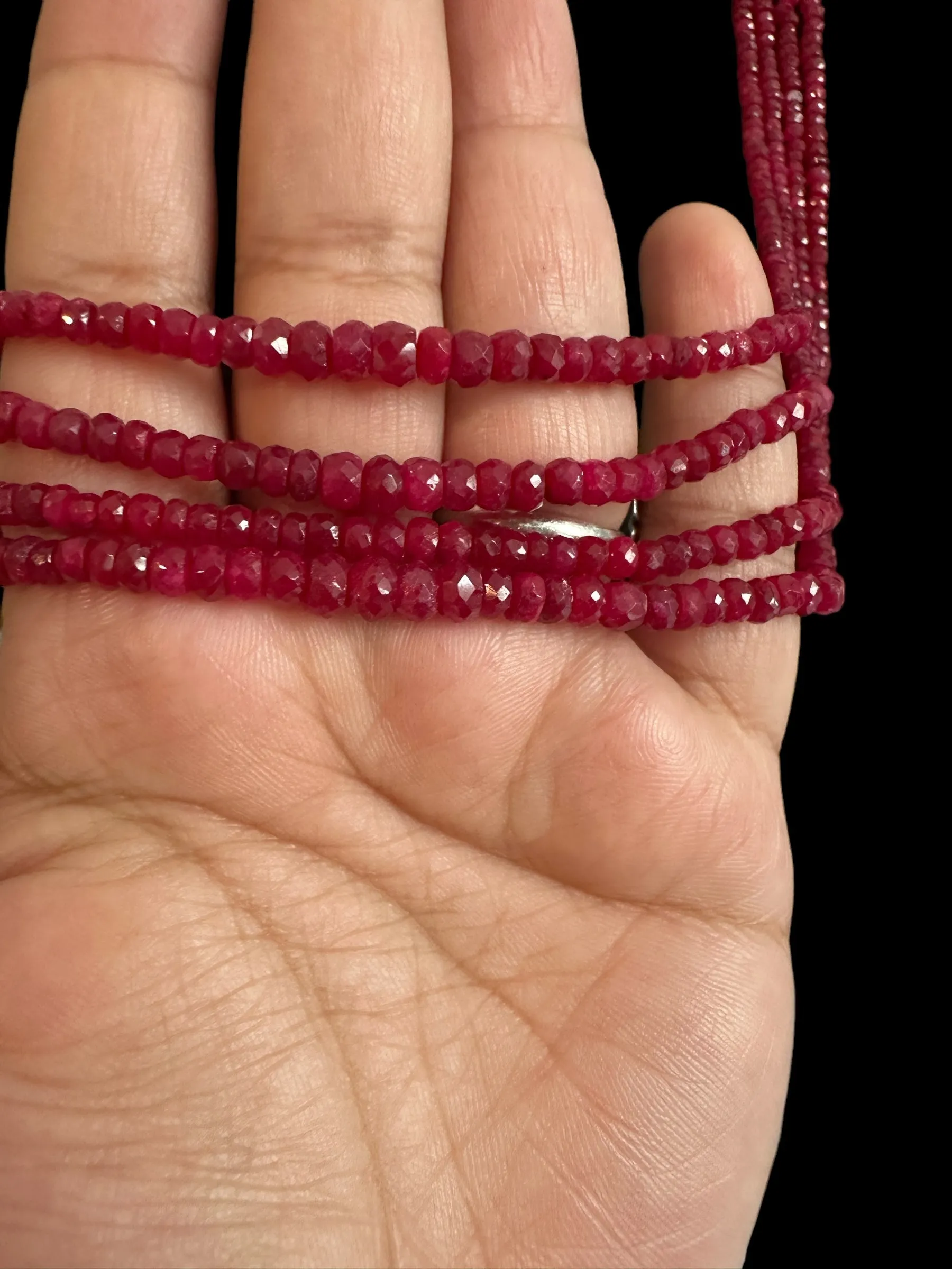 NS293R RUBY  beads necklace ( READY TO SHIP )