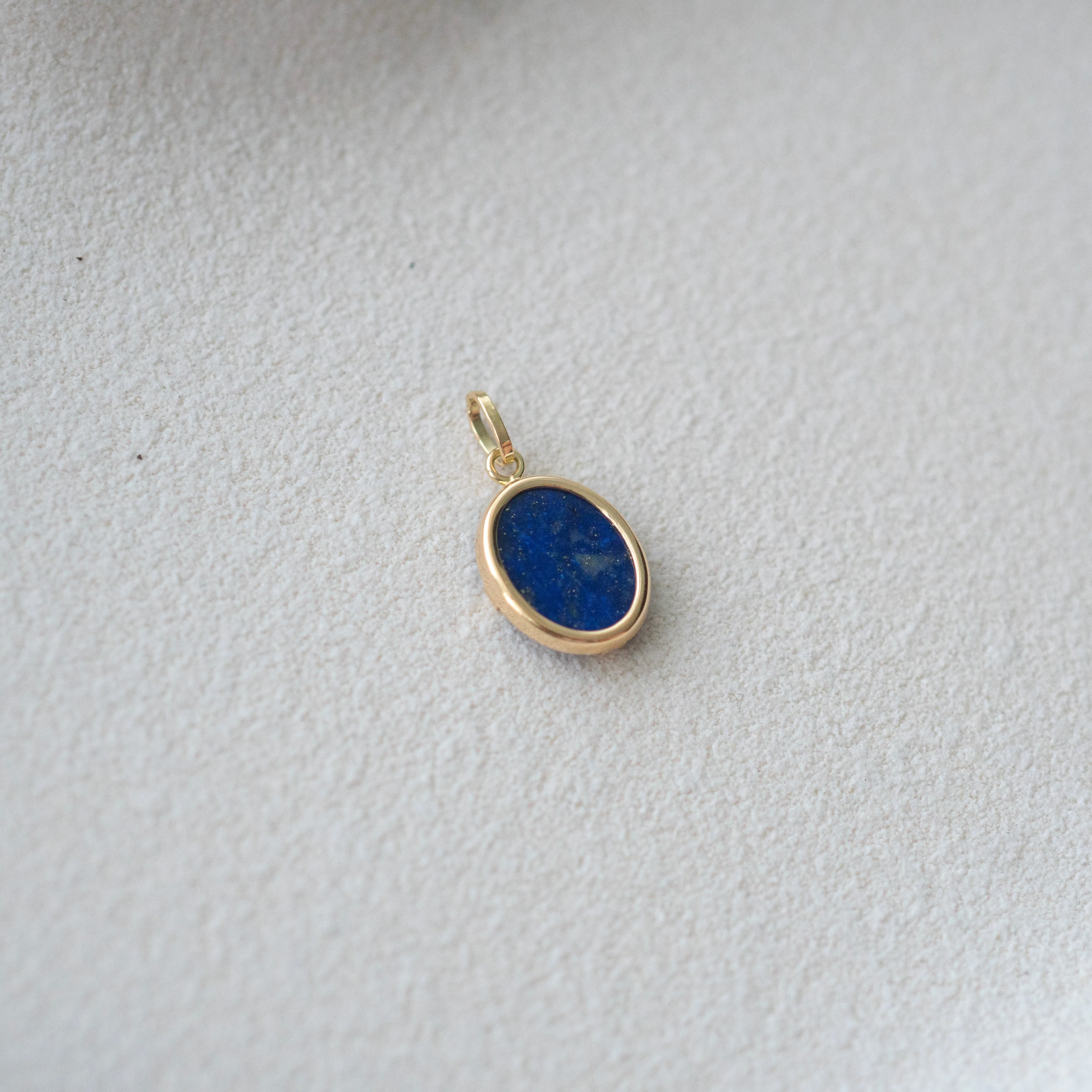 OVAL LAPIS LAZULI BEZEL SET PENDANT