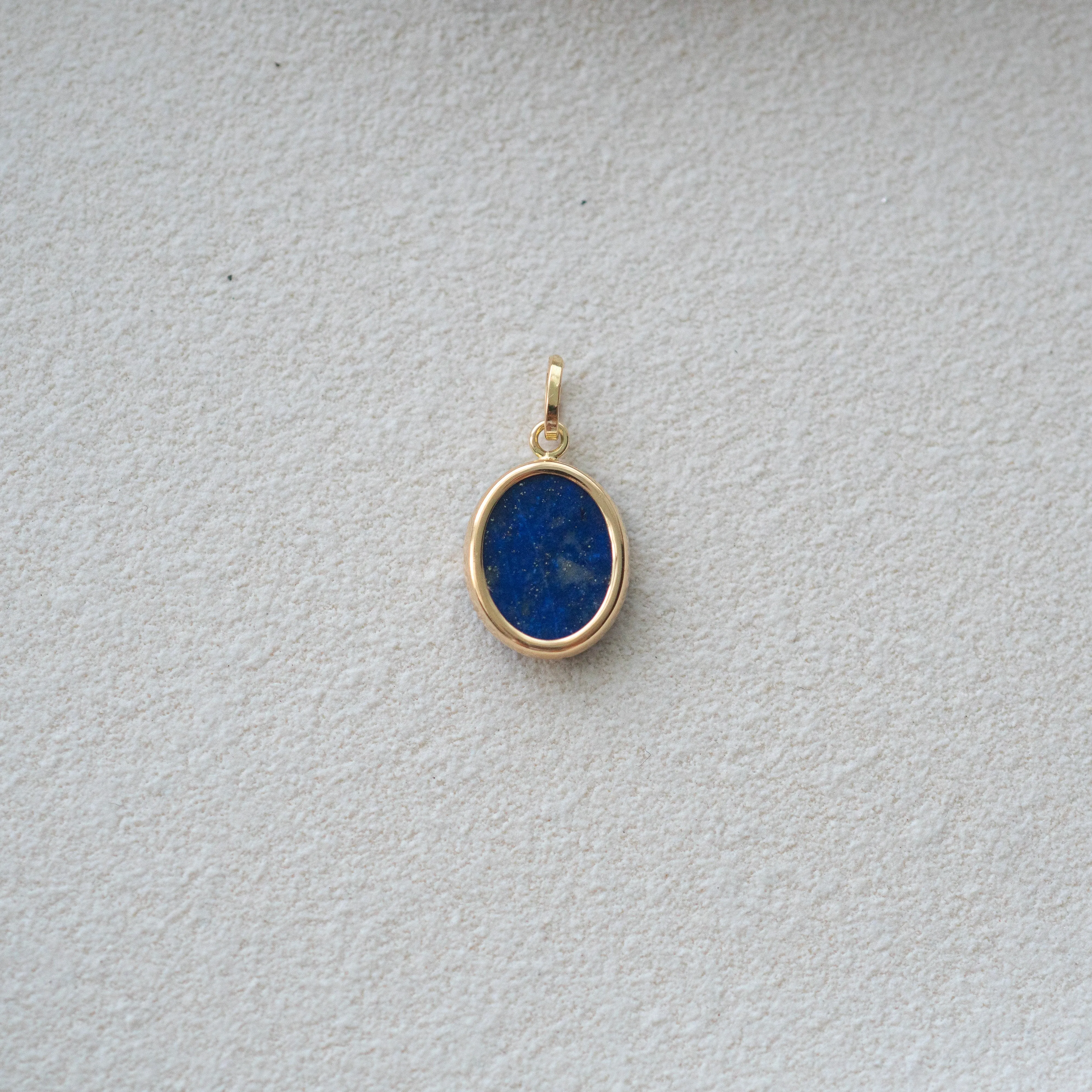 OVAL LAPIS LAZULI BEZEL SET PENDANT