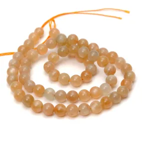 Peach Moonstone 6mm Smooth Rounds