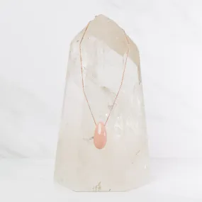 Peach Moonstone teardrop necklace