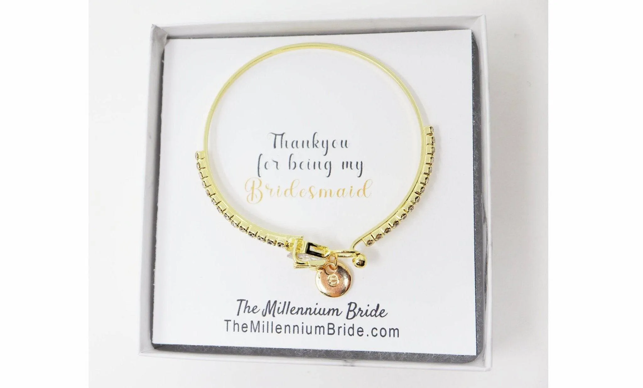 Personalized Bridesmaid Gift, Bridesmaid Proposal, Bridesmaid Initial Bracelet, Bridesmaid Gift Box, Will You Be My Bridesmaid, Tie the Knot