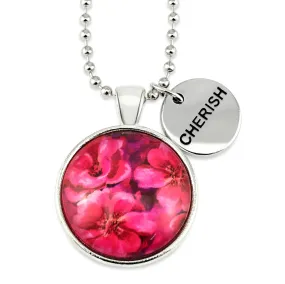 PINK COLLECTION - Bright Silver 'Cherish' Necklace - Ruby Bloom (10412)