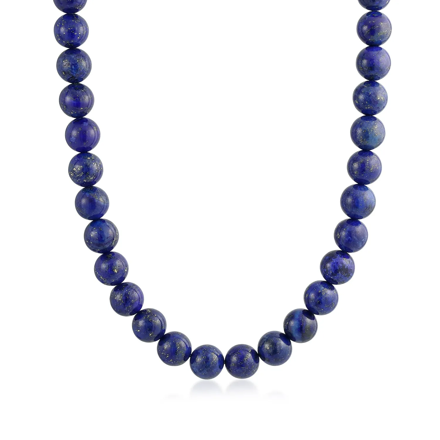 Plain Classic Western Jewelry Dark Blue Lapis Lazuli Bead Strand Necklace