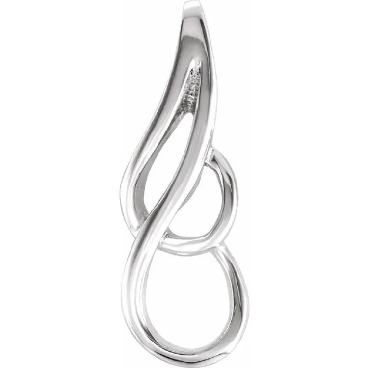 Platinum 22x8.5 mm Freeform Pendant