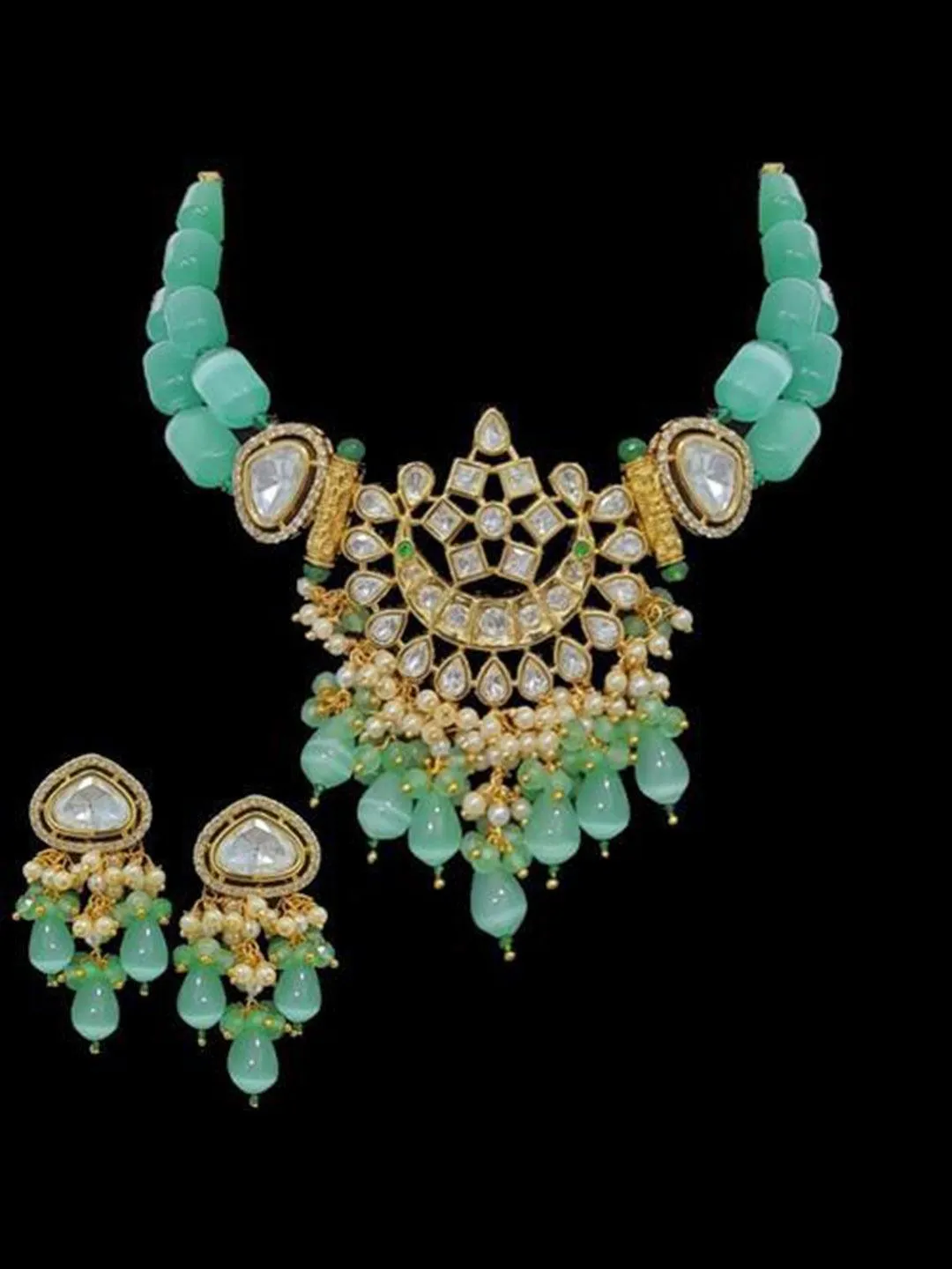 Polki Kundan Chandbali Necklace Set