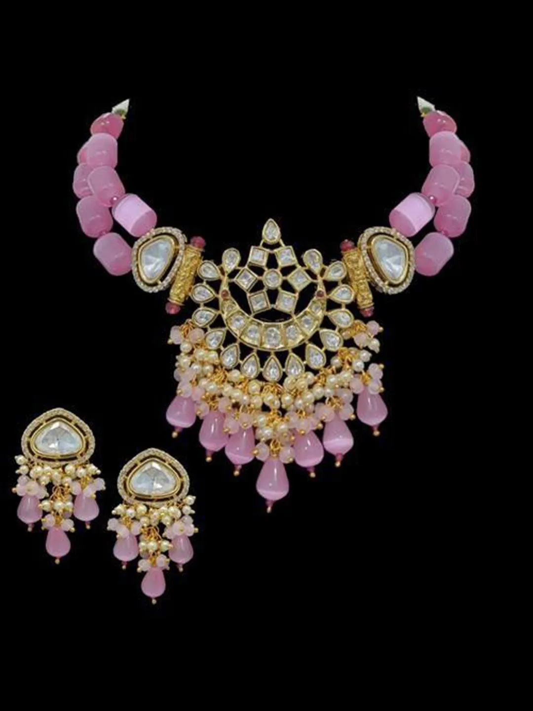 Polki Kundan Chandbali Necklace Set