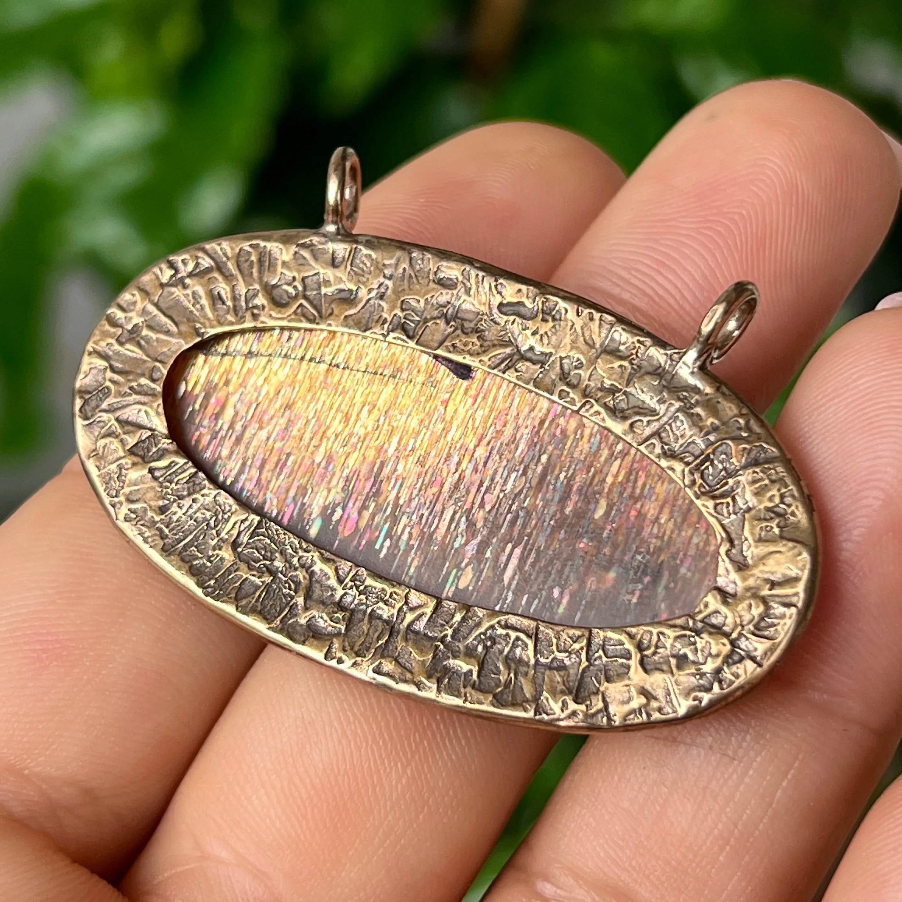 PRE-ORDER FOR LAURA- African Sunstone Bronze Pendant