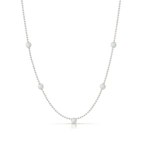 Quintet Birthstone Layering Necklace - White Gold