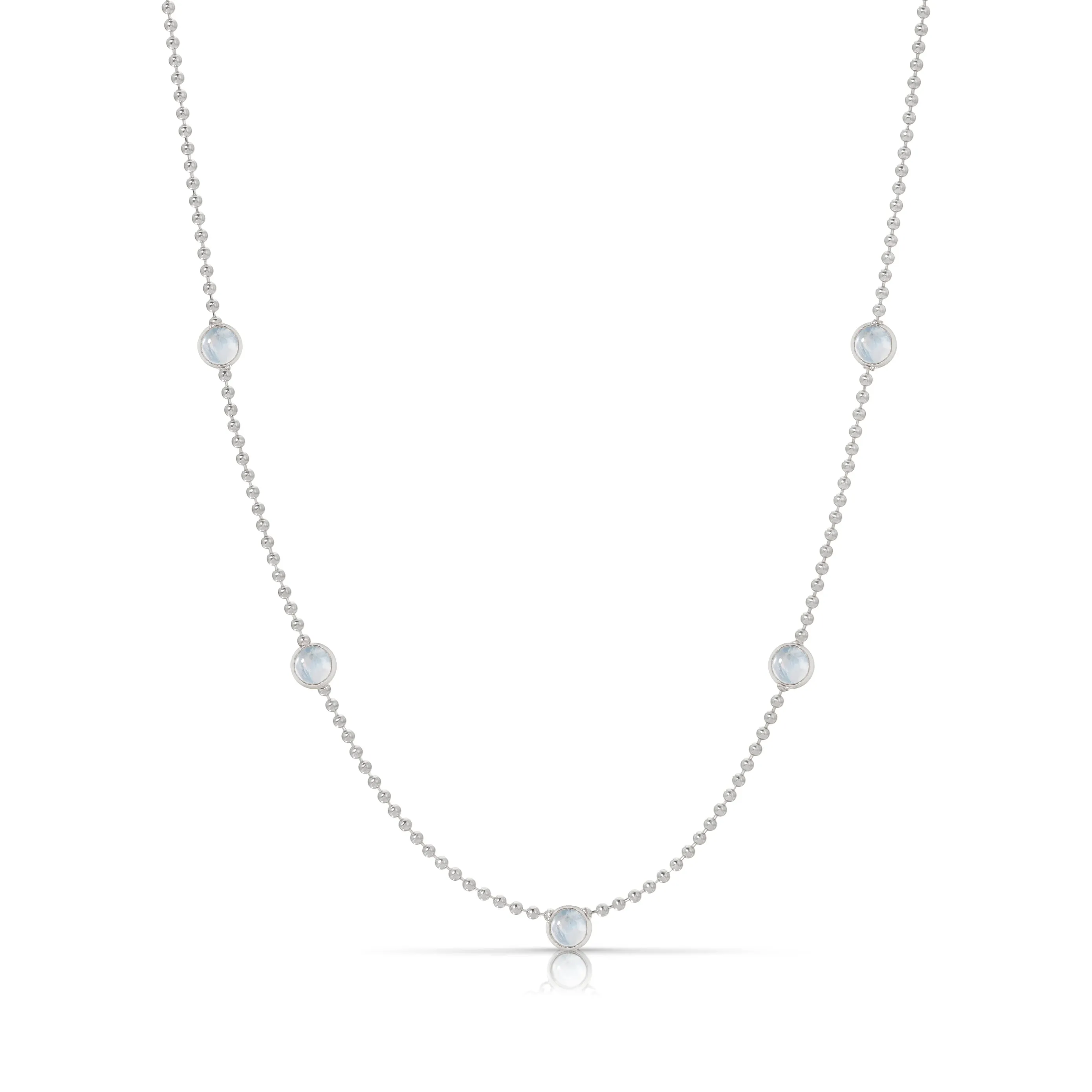 Quintet Birthstone Layering Necklace - White Gold