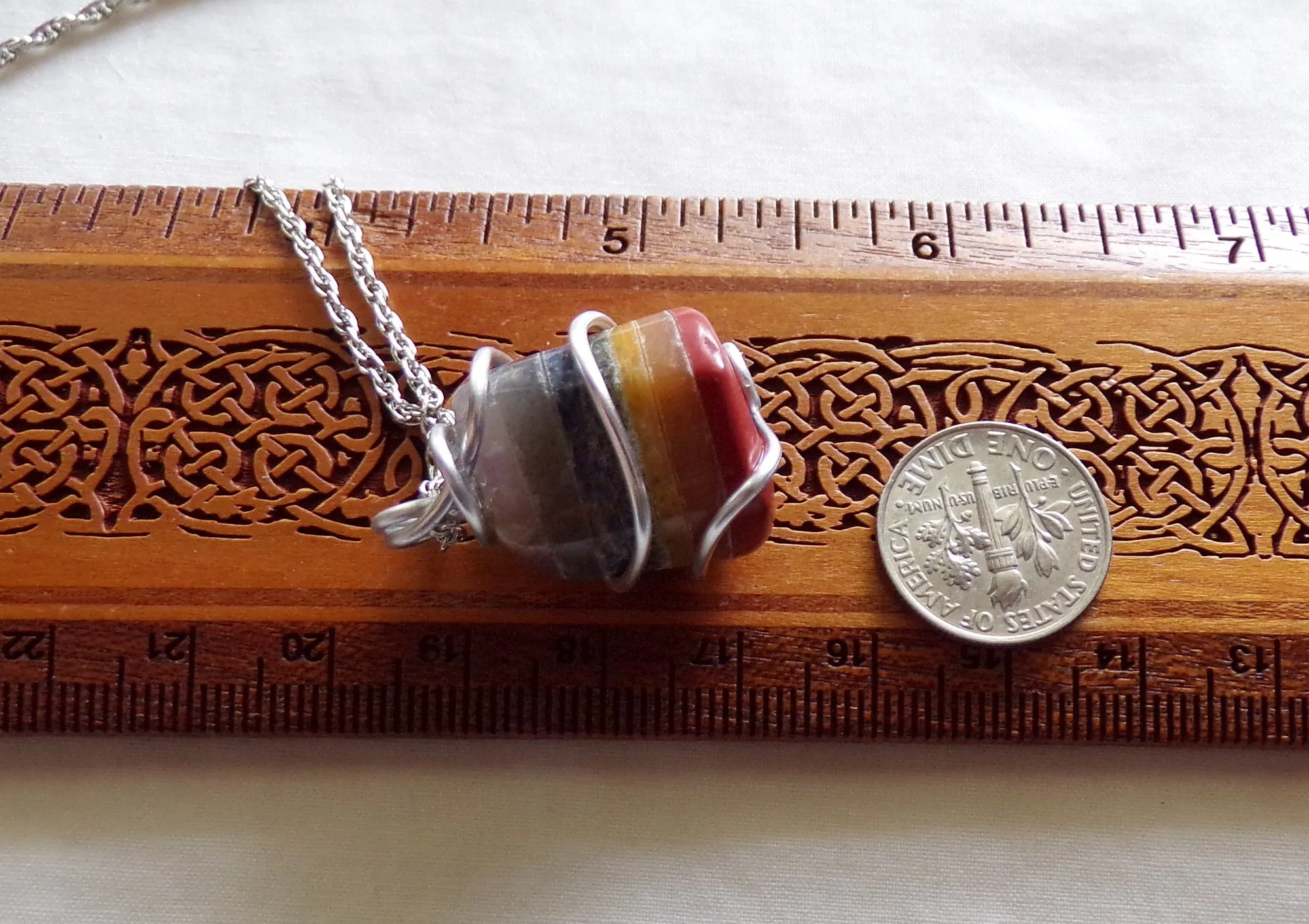 Rainbow Chakra Crystal Wire Wrapped Gemstone Pendant Necklace